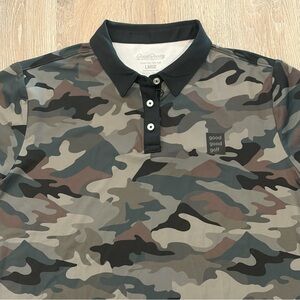 Good Good Golf Polo Shirt Womens Large Can’t See Me Camo Performance Golfing